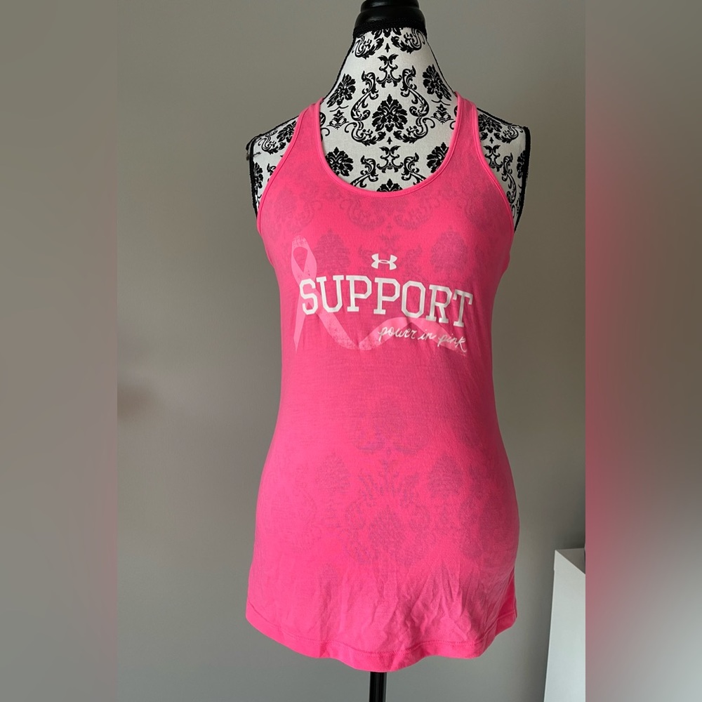 Under Armor pink breast cancer tank top SM - Picture 1 of 5
